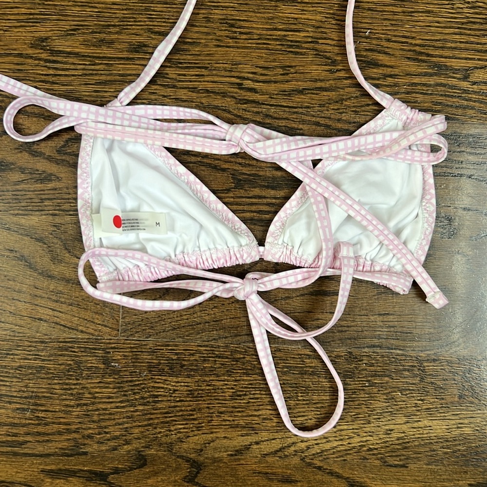 Solid & Striped String Bikini Size Medium - image 4